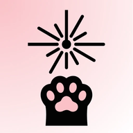 FunCat app icon — black paw print and laser burst on pink